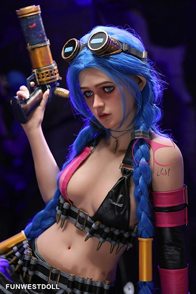 Jinx -League of Legends Real life 159cm A-cup Small Breasts Video Game Cosplay Love Doll -SEXCDOLL