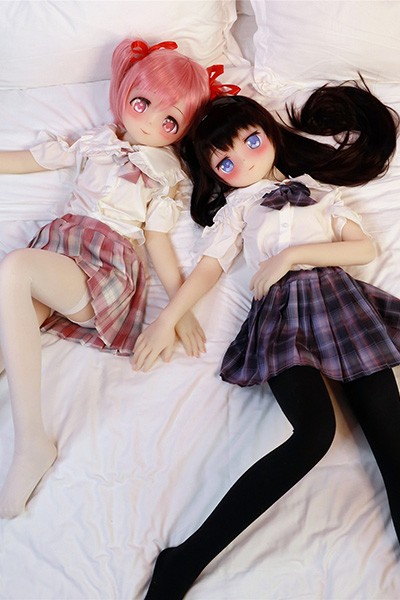 Madoka and Homura Puella Magi cosplay AA-cup skinny anime sex doll
