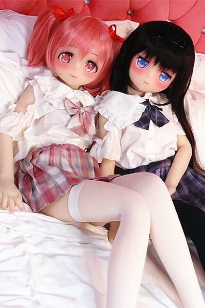 Madoka and Homura Puella Magi cosplay AA-cup skinny anime sex doll