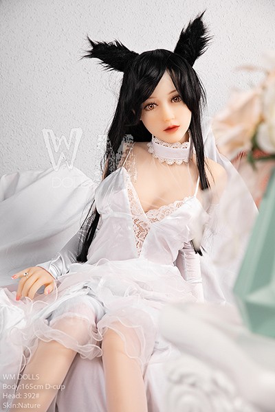 sitting lace white dressing doll