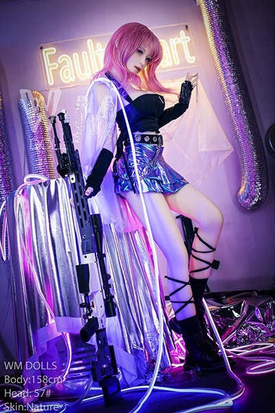 standing pink hair fuck doll