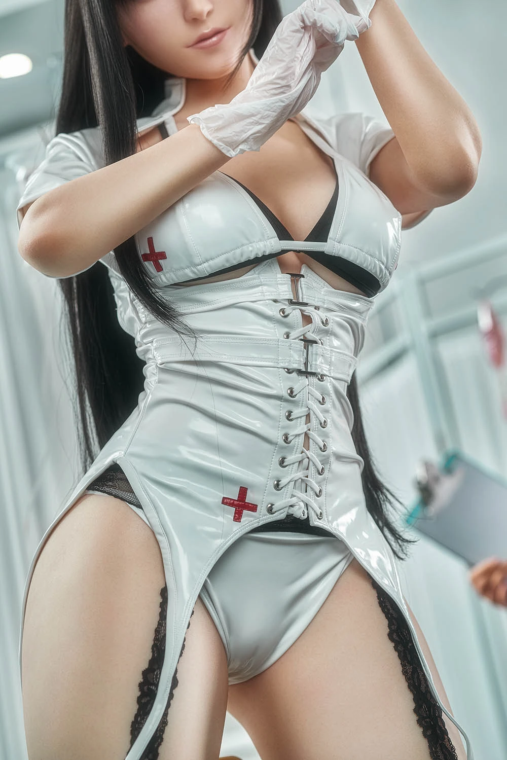 Tifa and Aerith -Final Fantasy 167cm/5ft5 curvy sex doll wearing nurse uniform