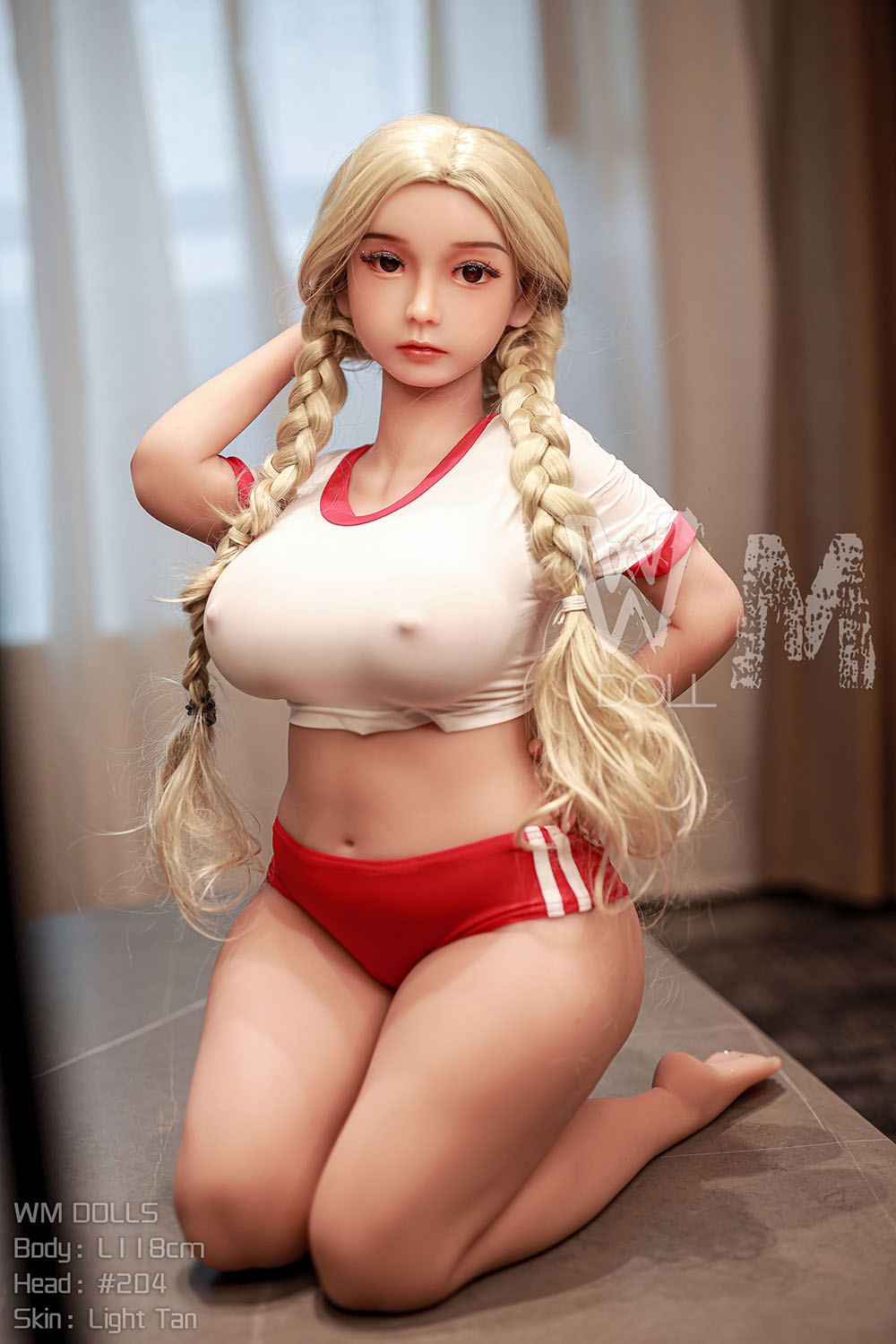 standing blonde loli slave doll