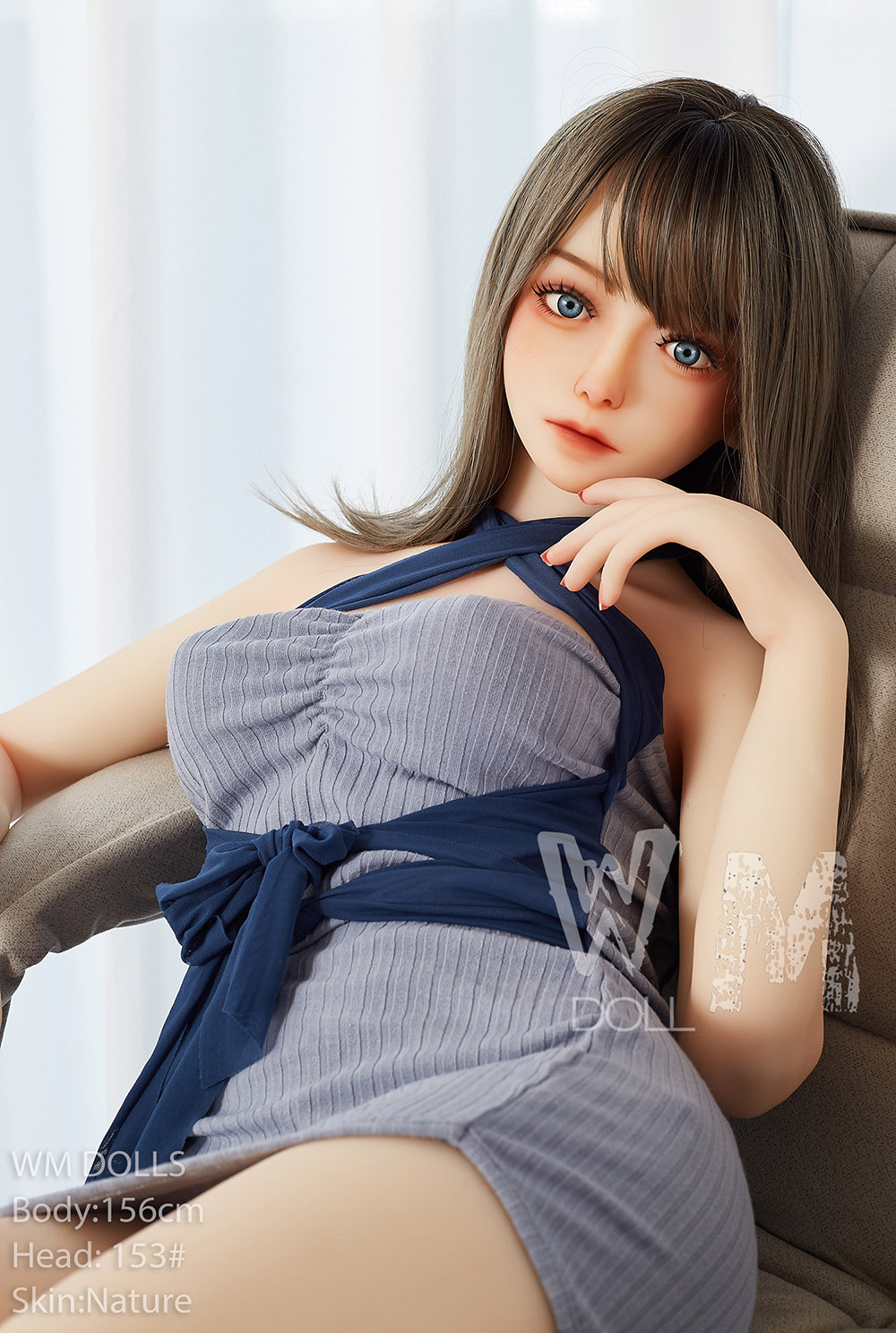 lying blue sweater dress doll