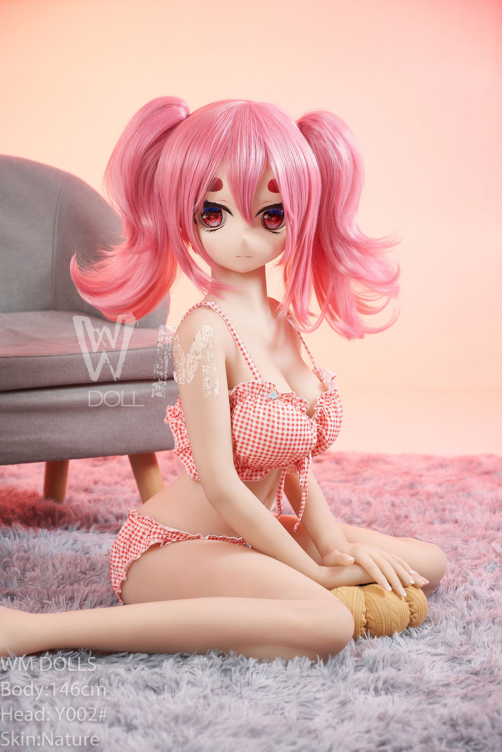 side view of pink loli sex doll