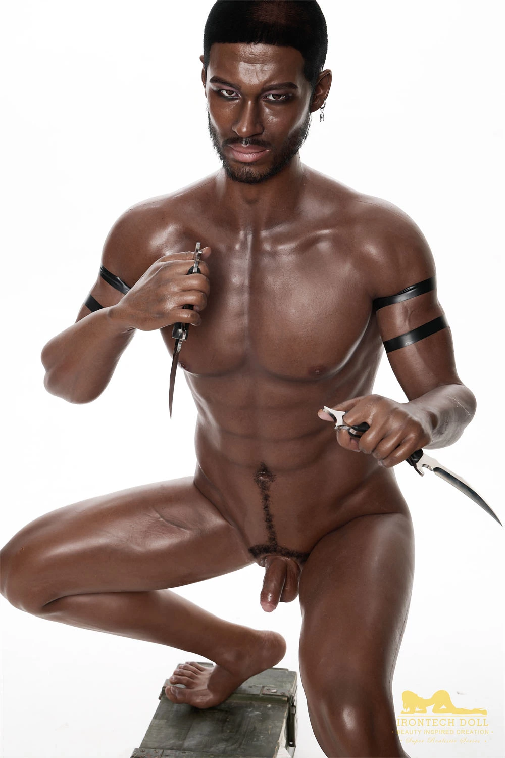 176cm James Deen mature charming black male sex doll for transexual with hard dick