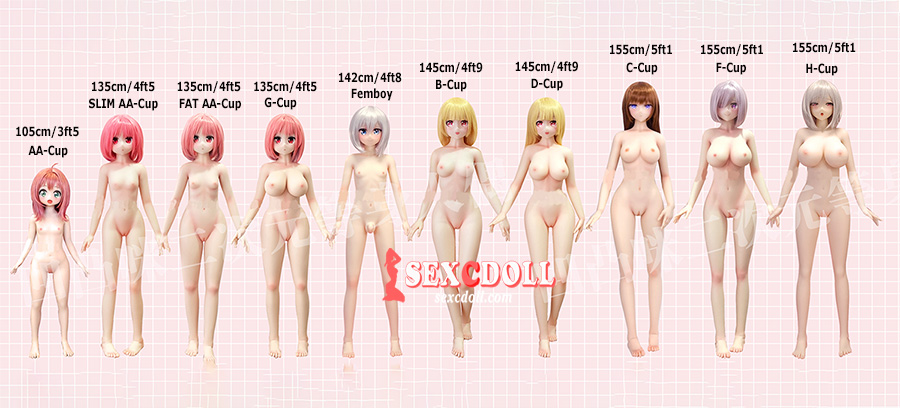 height of AOTUME anime cartoon and game cosplay sex doll from SEXCDOLL